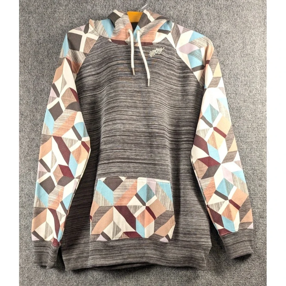 Hooey Hoodie Womens Size XL Gray Summit Space Dye Multicolor Pattern Hoody
